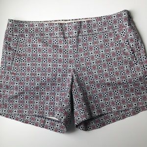J. Crew Pink and Navy Geometric Printed Short 8